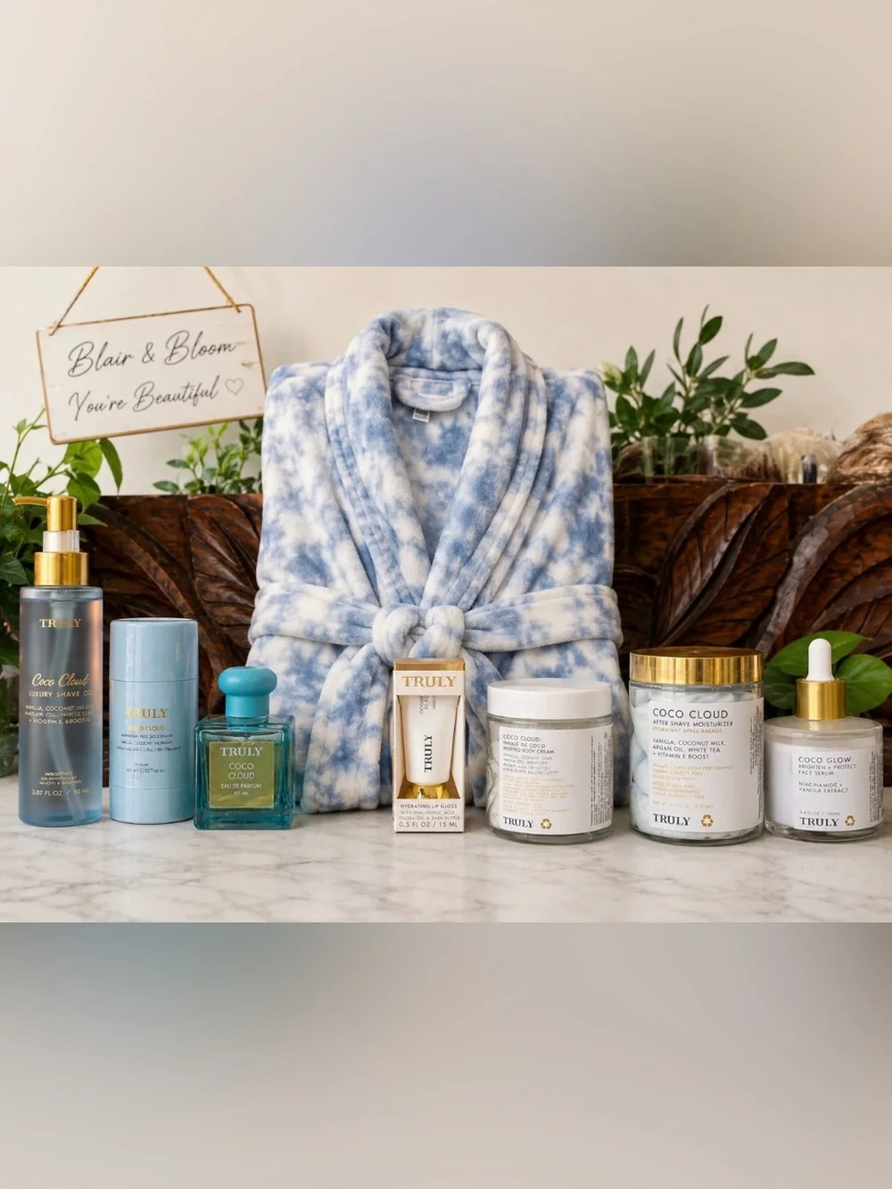 Truly Beauty Coco Cloud Bundle with Luxury Plush Sonoma Cloud Robe